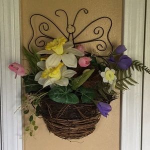 Butterfly spring floral basket
